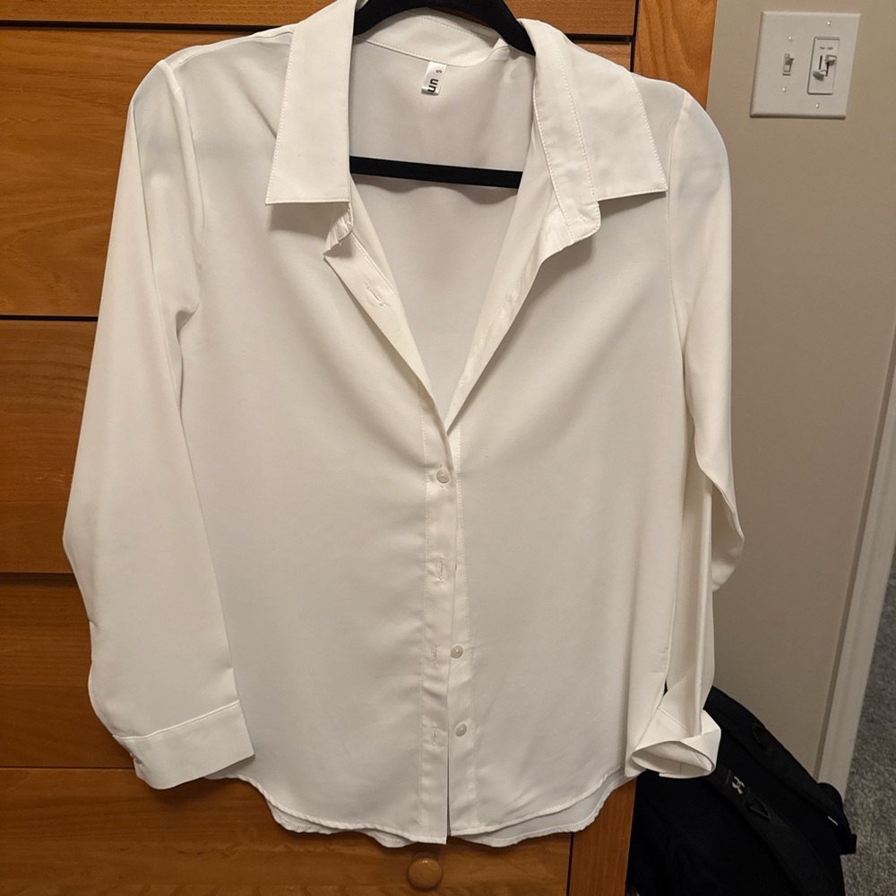 Classic White Button-Down Women's Blouse